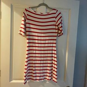 Yala Bamboo Dress Red and White Striped Size Small